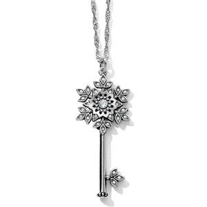 NWT❄️Brighton❄️Snowflake Glint Key Necklace (Swarovski crystals /silver plated)